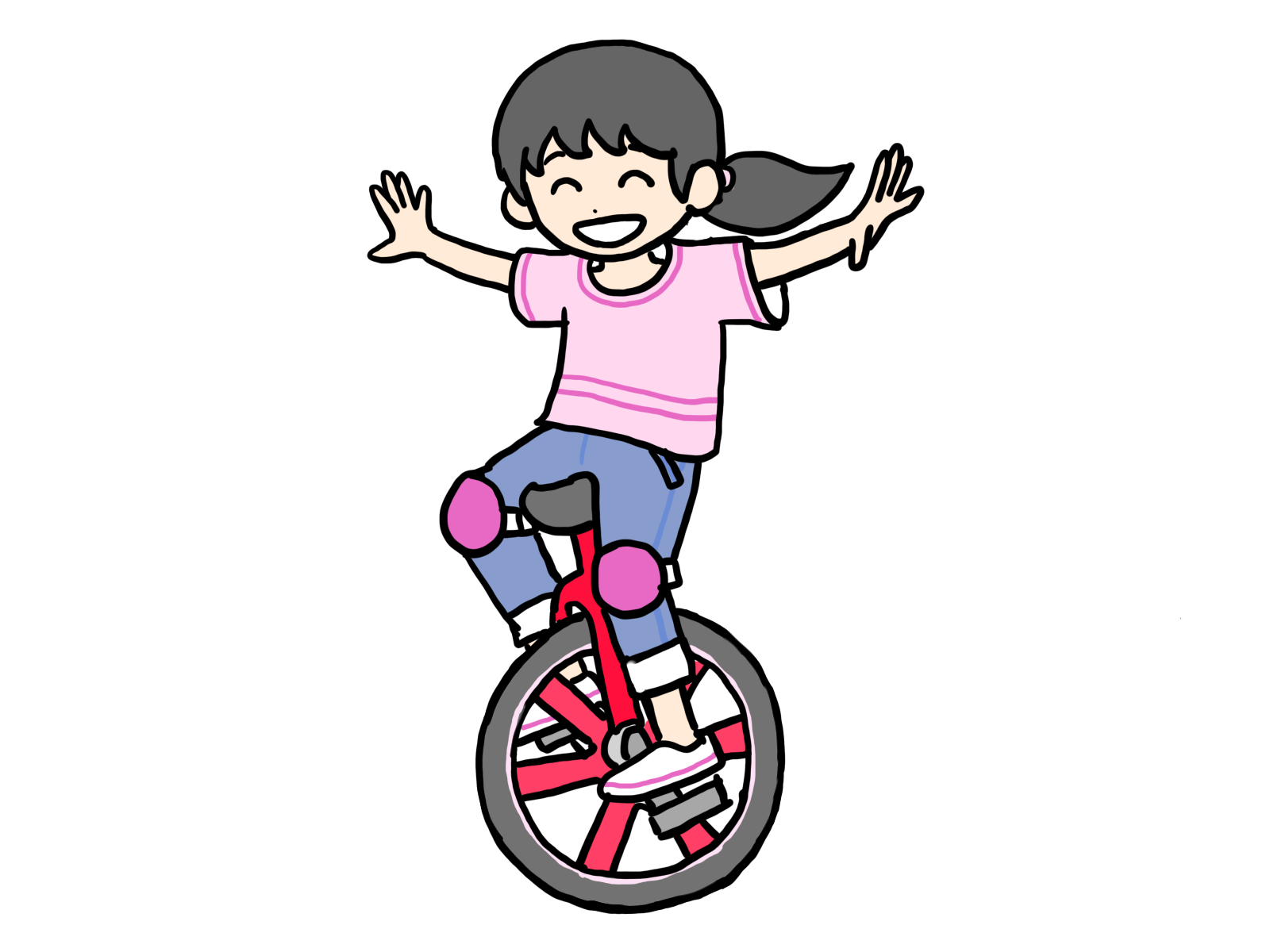 一輪車に乗る女の子